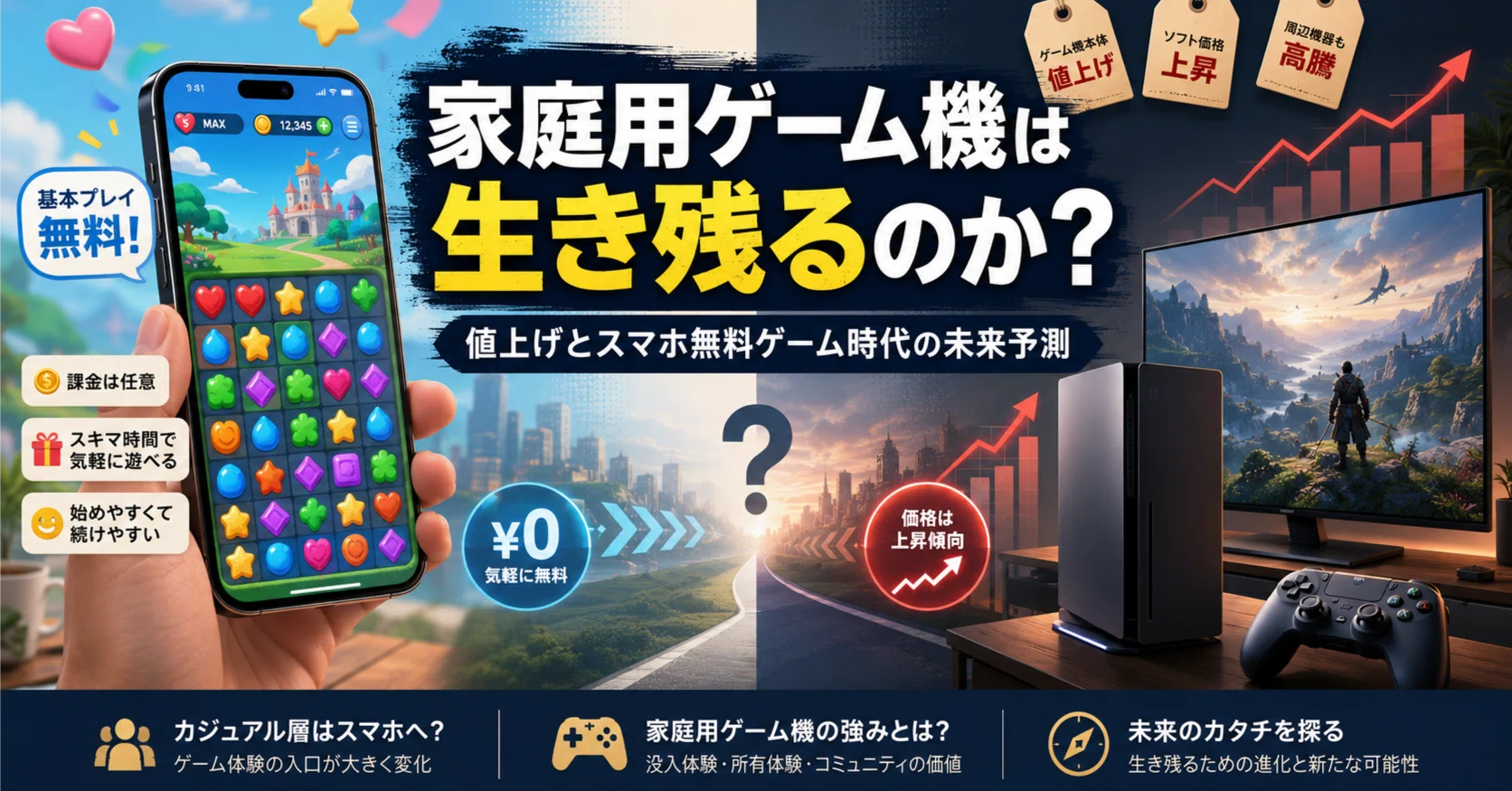 家庭用ゲーム機は生き残るのか｜値上げとスマホ無料ゲーム時代の未来