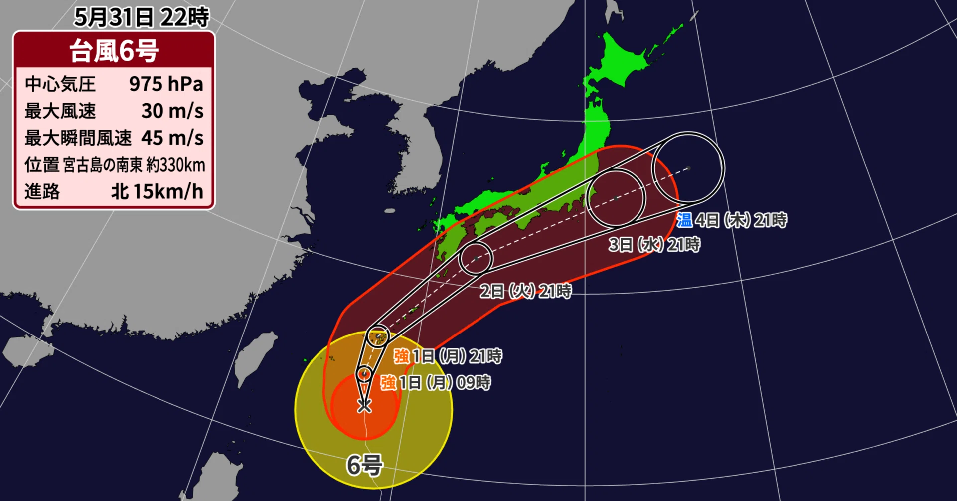 Latest Information on Typhoon No. 6: Similar Course Three Years