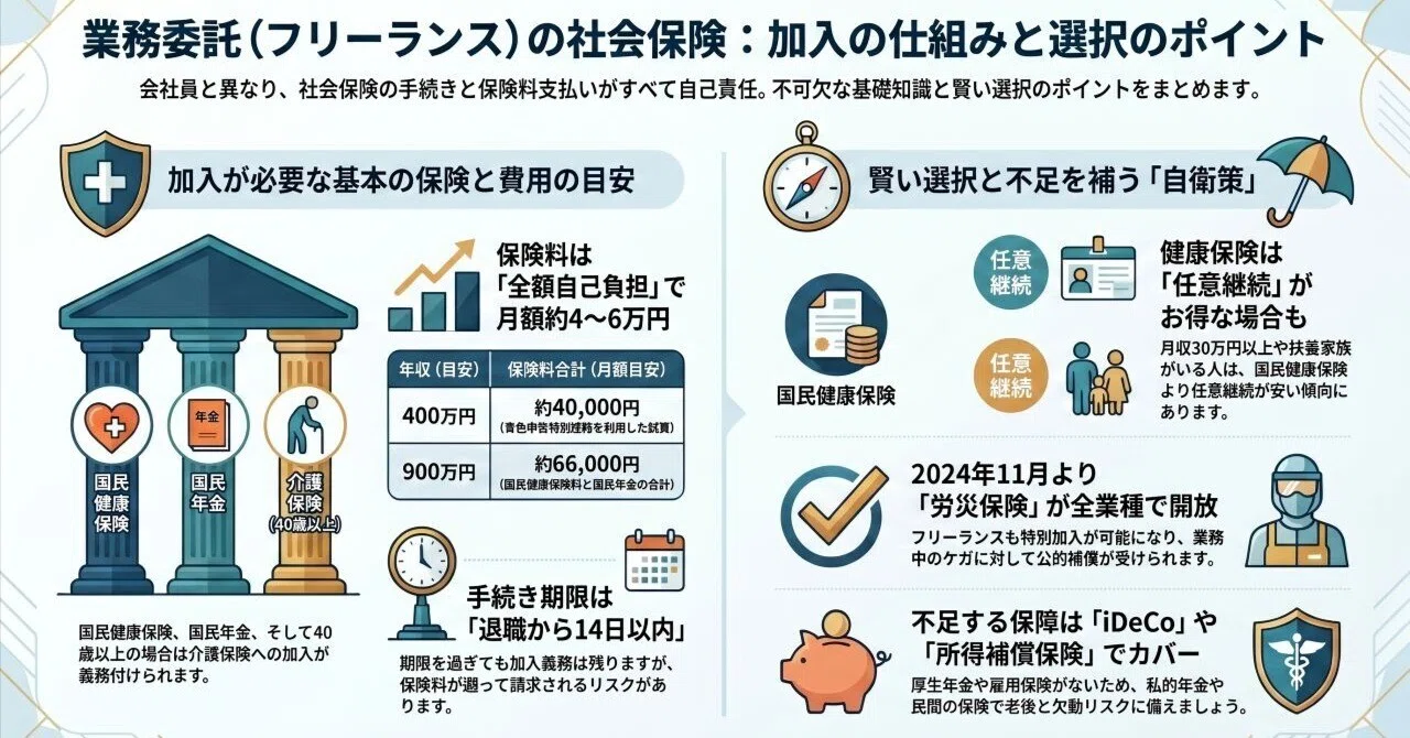 業務委託で働く人が知っておくべき社会保険の仕組みと手続き｜未来共創