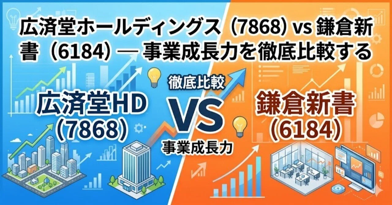 広済堂ホールディングス（7868）vs 鎌倉新書（6184）— 事業成長力を