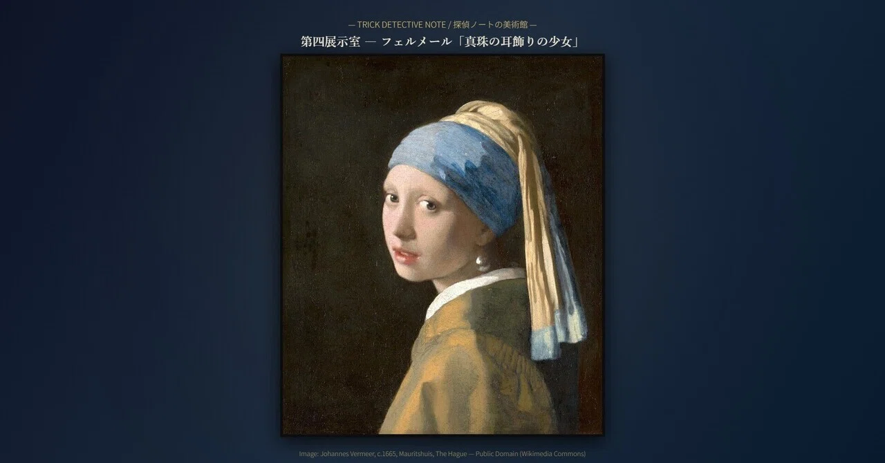 探偵ノートの美術館 第四展示室】フェルメール「真珠の耳飾りの少女 