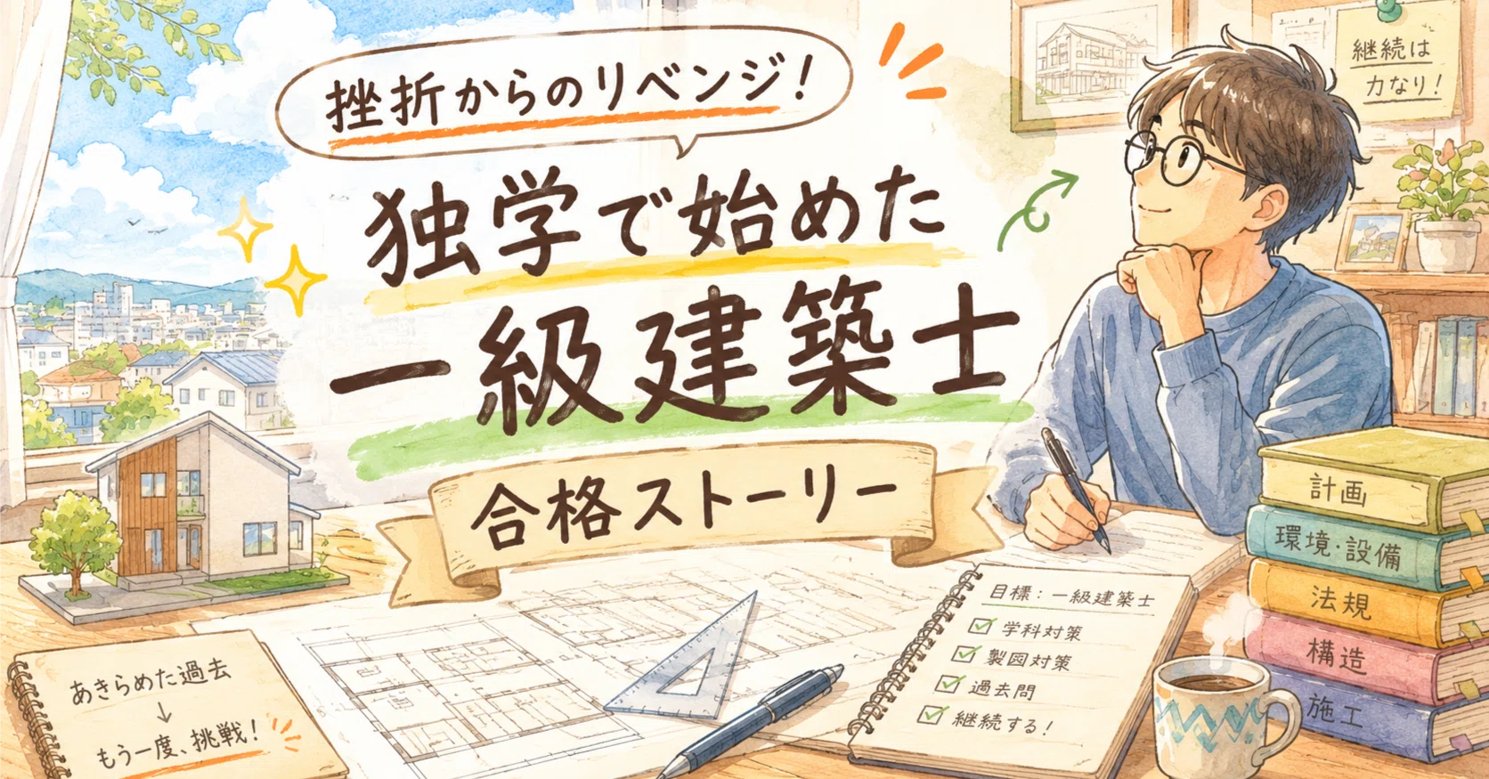 一級建築士】挫折からのリベンジ！独学で始めた合格ストーリー｜建築士 