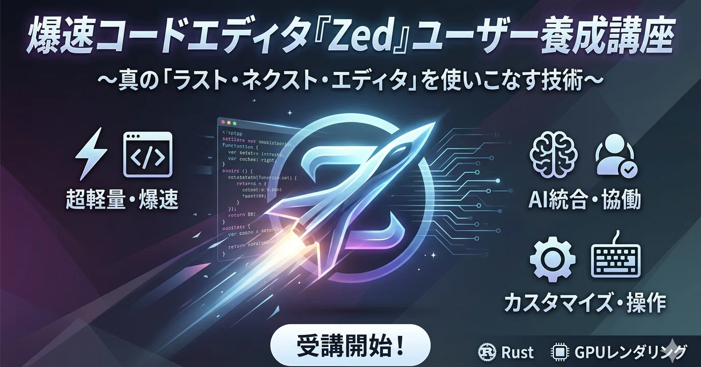 爆速コードエディタ『Zed』ユーザー養成講座｜platypus2000jp