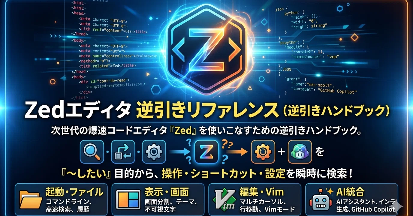 Zedエディタ 逆引きリファレンス｜platypus2000jp