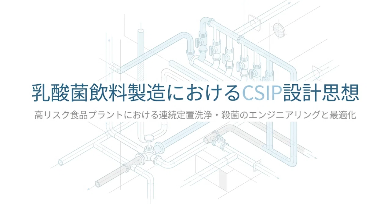 乳酸菌飲料製造におけるCSIP設計思想：技術解説レポート｜Hideki-yq