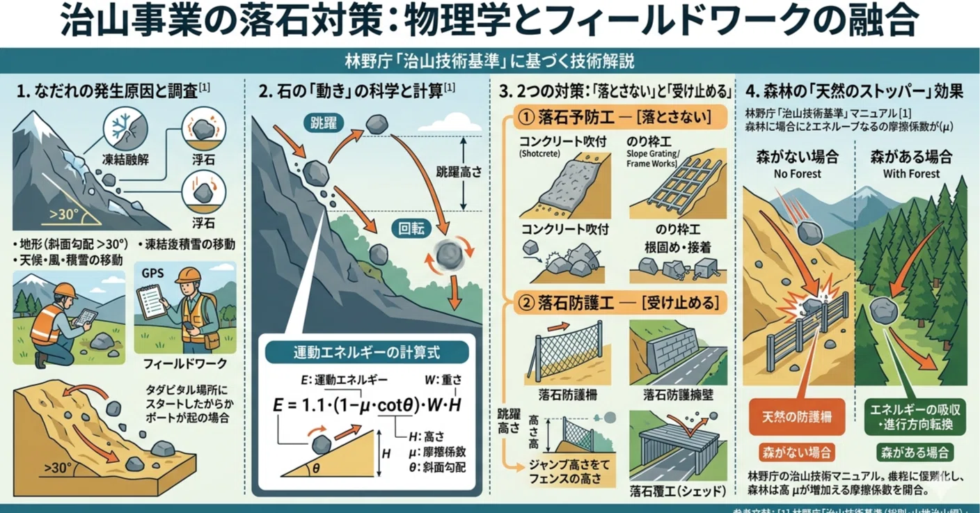 落石注意」の看板の先にあるもの——石の動きを予測し、受け止める技術