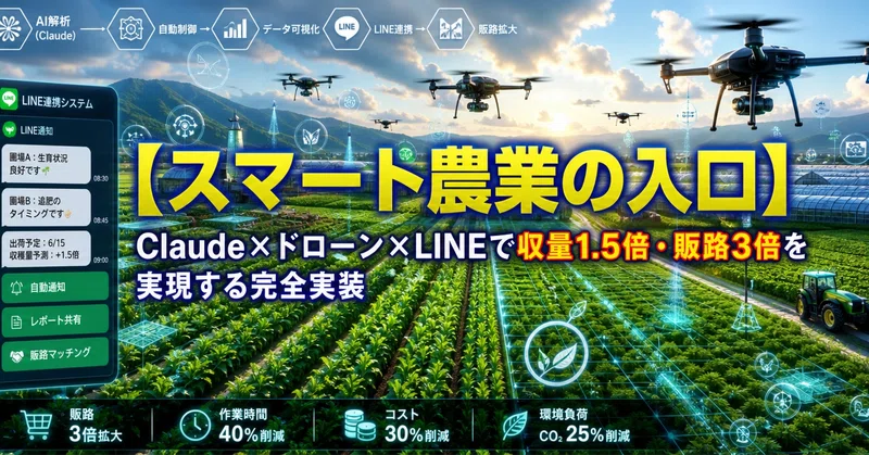 【スマート農業の入口】Claude×ドローン×LINEで収量1.5倍・販路3倍を実現する完全実装