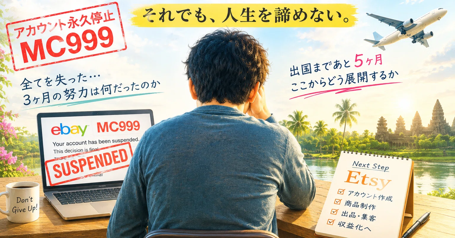 使用しなくなった為出品！ 脱サラ45歳。ebayに全てを注いだ結果、永久利用停止に。人生をどう展開