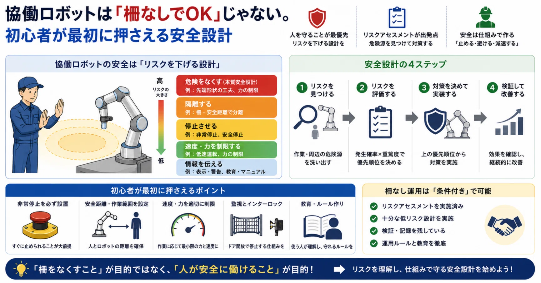 協働ロボットは「柵なしでOK」じゃない？初心者が最初に押さえる安全