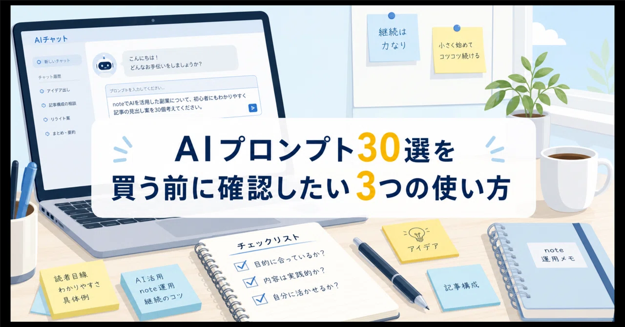 AIプロンプト30選を買う前に確認したい3つの使い方｜AIマーケ自動化ラボ
