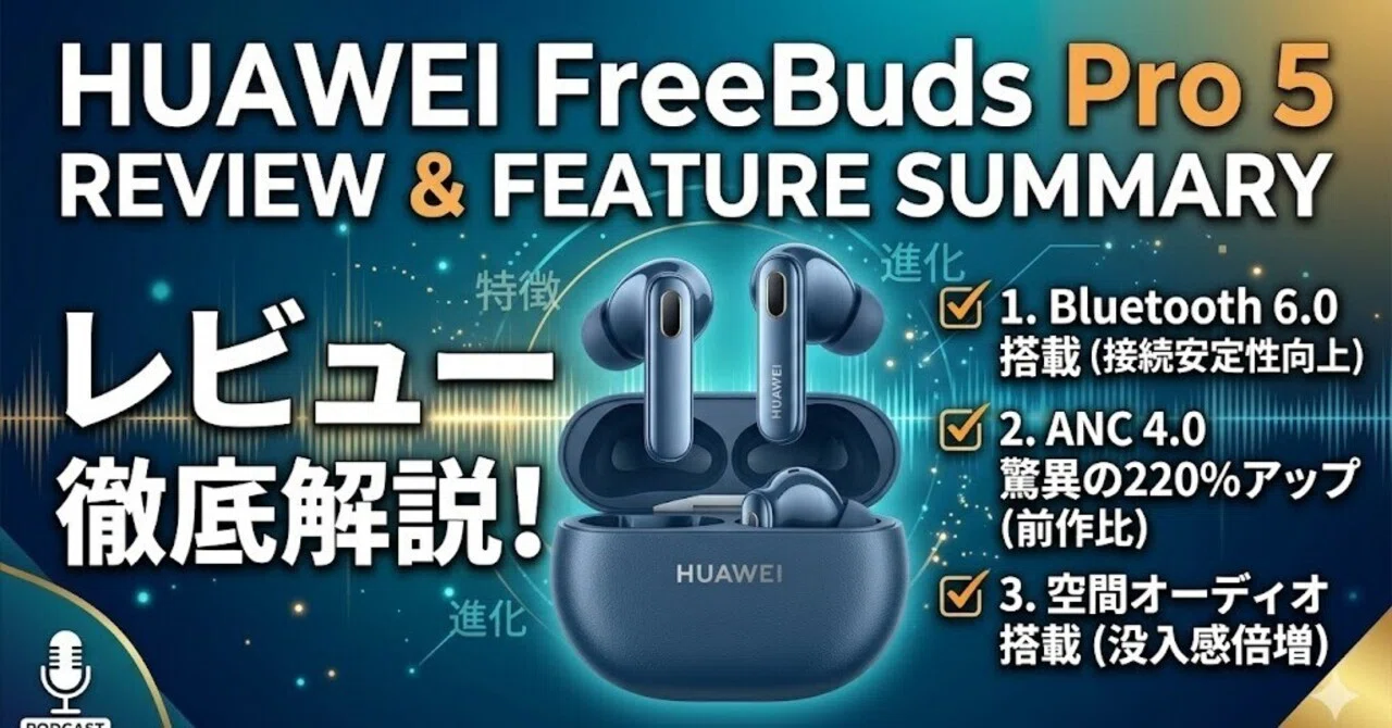 AI音声）HUAWEI FreeBuds Pro 5の圧倒的静寂｜ゴーゴーシンゴ（栗原伸悟）