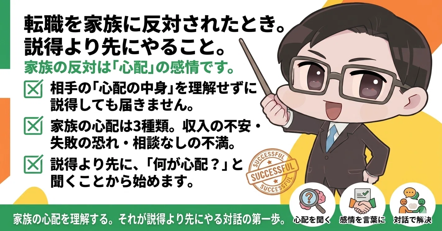 転職を家族に反対されたとき。説得より先にやること｜スガケン｜採用者 