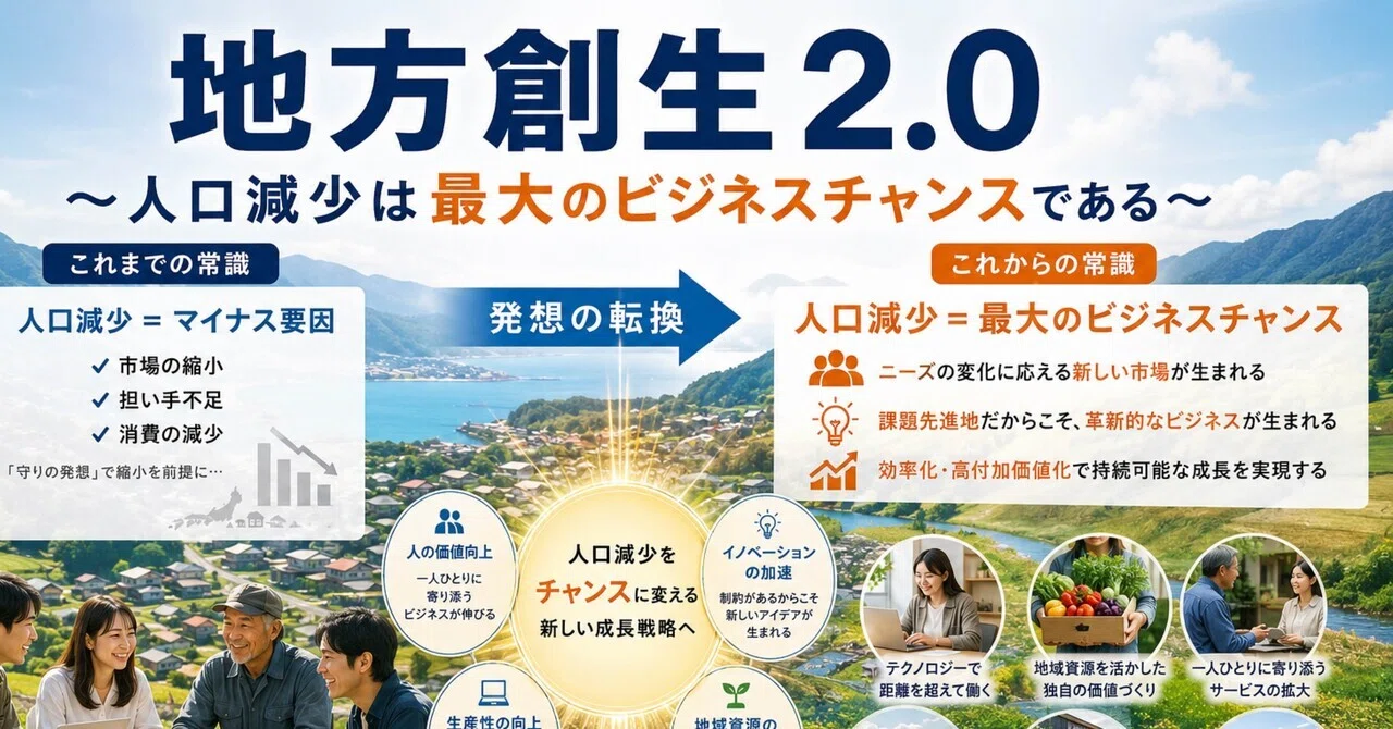 地方創生2.0 〜人口減少は最大のビジネスチャンスである〜｜奥村隼人