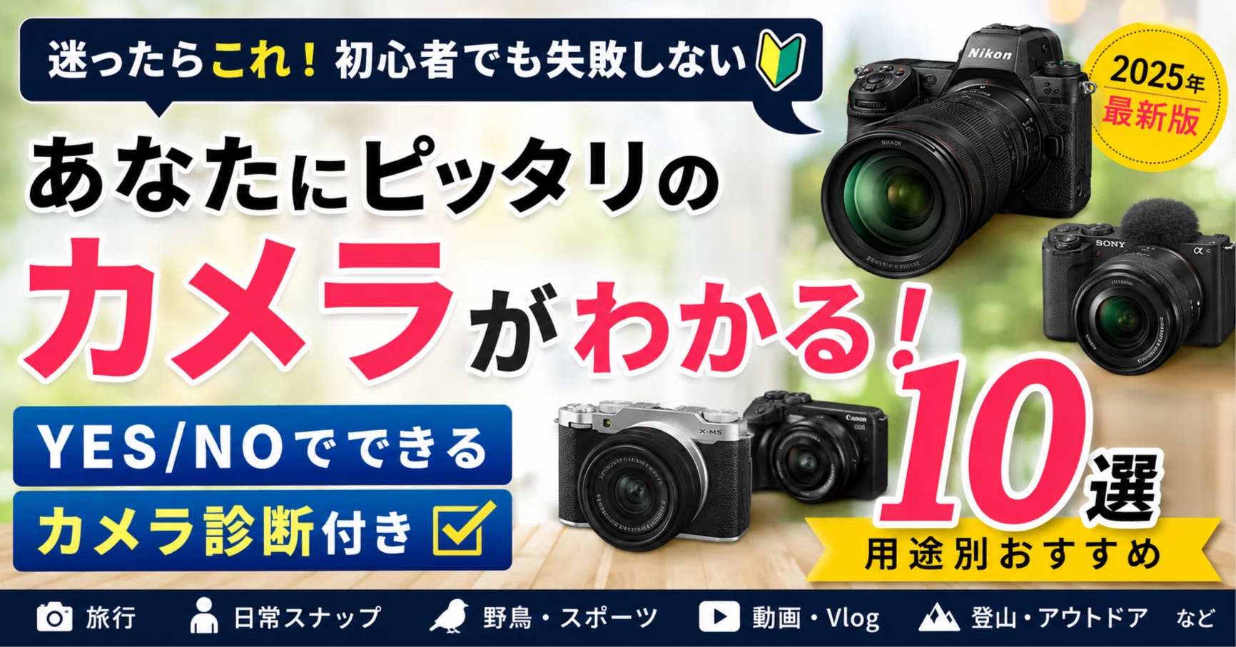 診断結果別｜あなたにおすすめのカメラ機種はこれ｜KOU