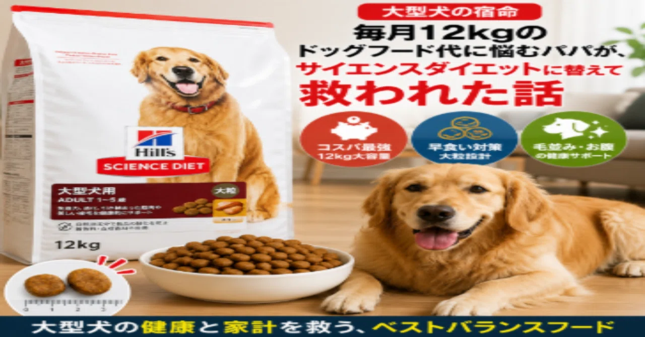 大型犬の宿命】毎月12kgのドッグフード代に悩むパパが、サイエンス 