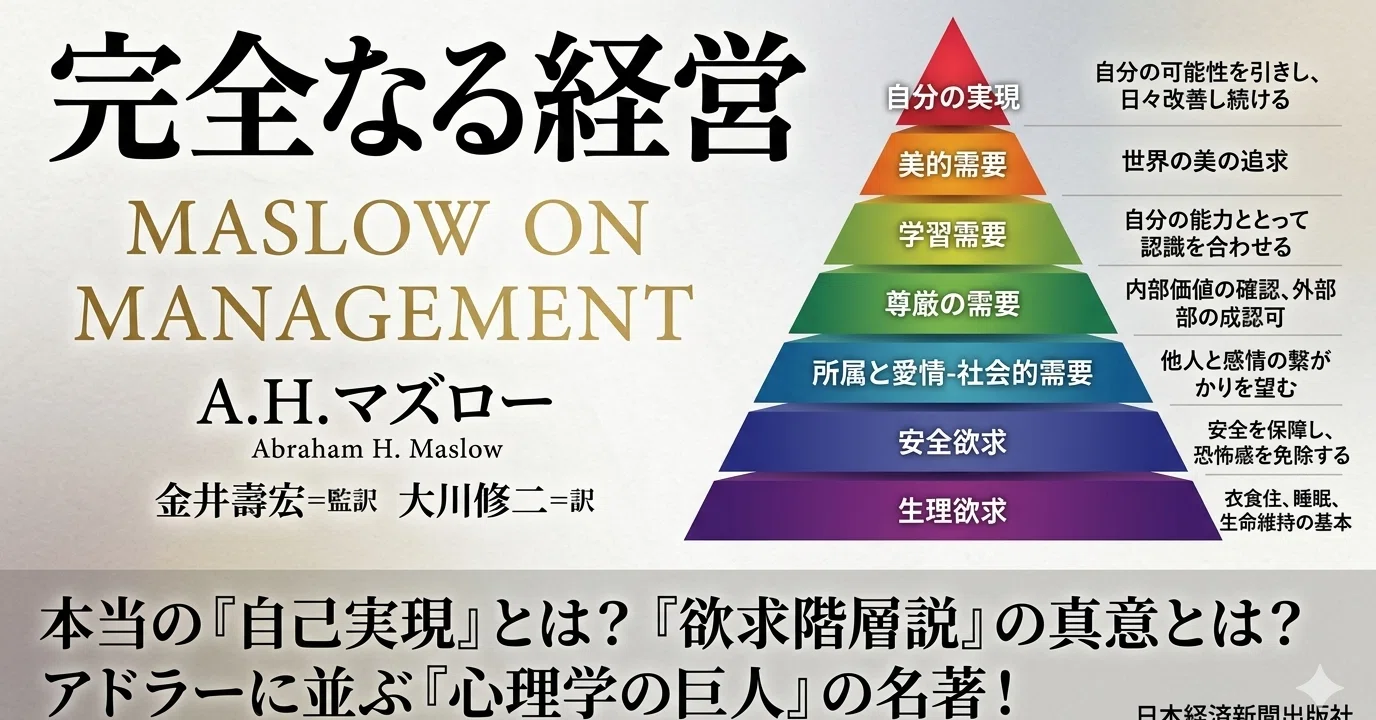 読書ノート: A.H.マズロー『完全なる経営』】仕事とは「自己実現」の