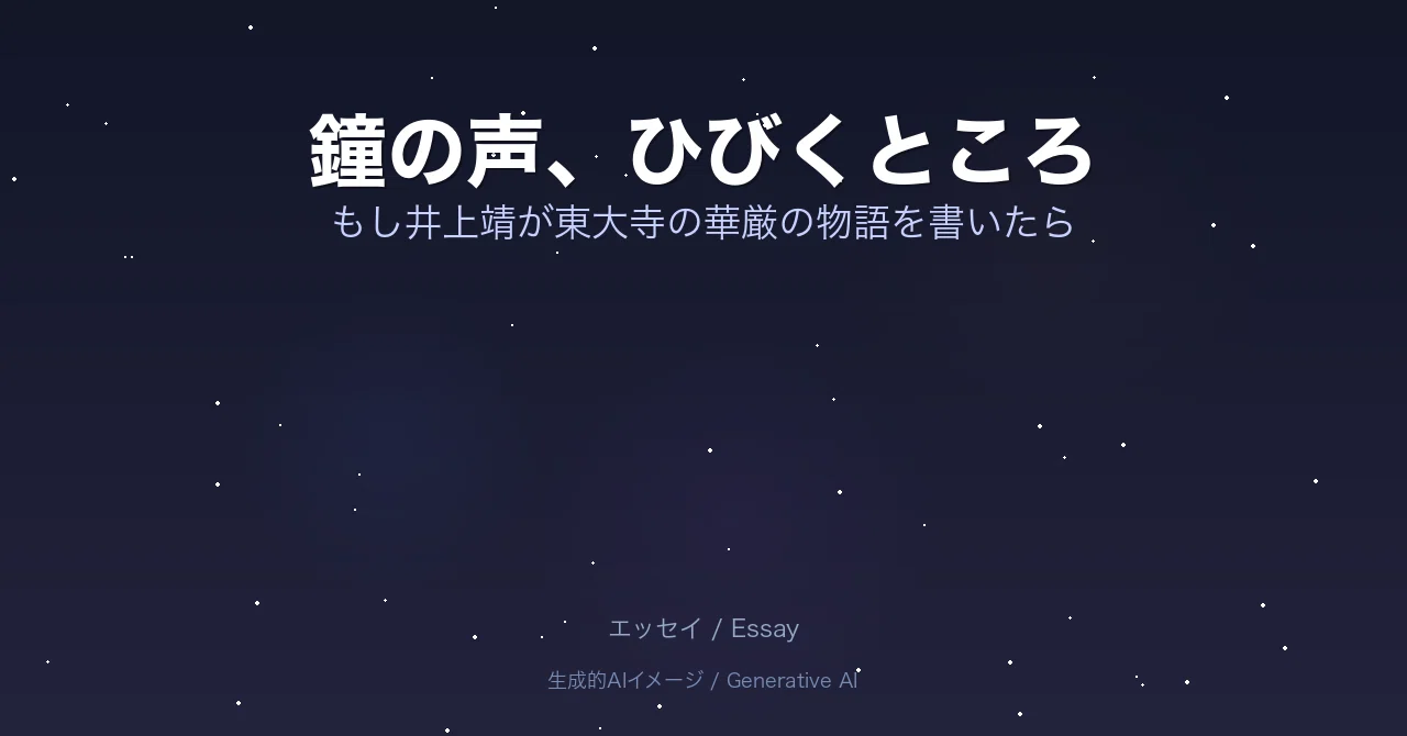鐘の声、ひびくところ — もし井上靖が東大寺の華厳の物語を書いたら