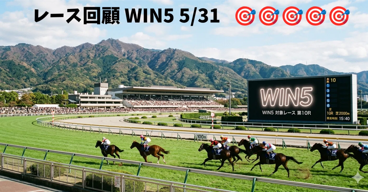 WIN5回顧】 日本ダービー当日のWIN5はWIN4 - 惜しかったですが、冷静に 