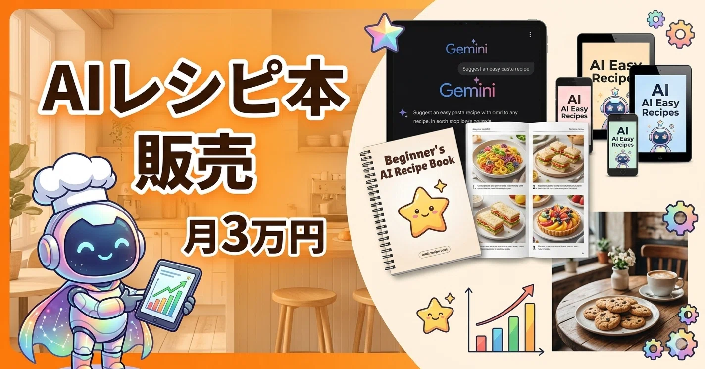 料理知識ゼロでもOK！Geminiで作る「簡単レシピ本」販売で月3万円を