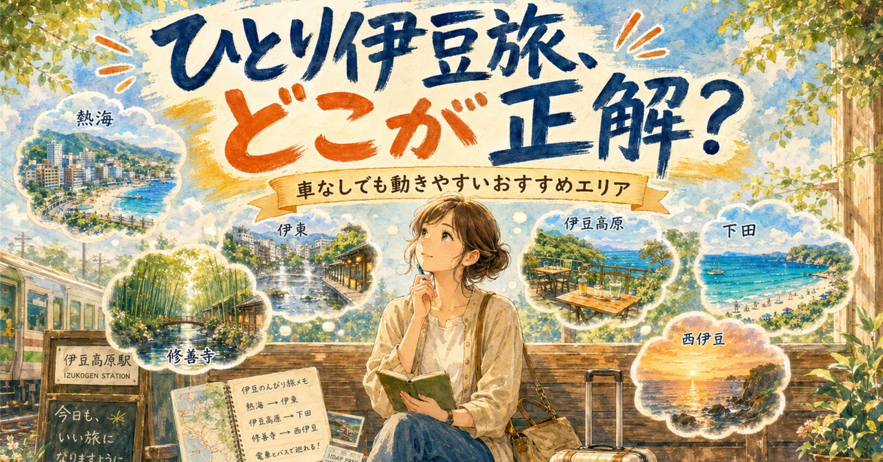 Diffeenrt Vehicle Types Where is a good place for a solo trip in Izu? Recommended areas that ...