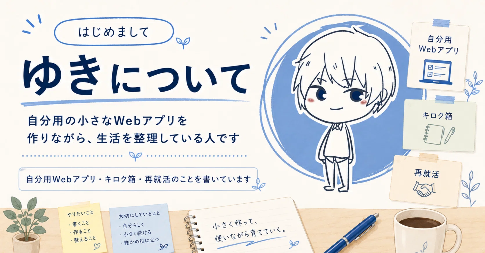 About Yuki. I am someone who organizes my life while building