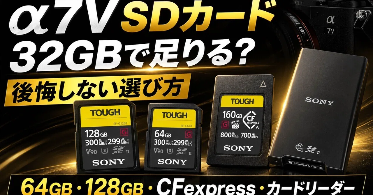 α7VのSDカード、32GBで本当に足りる？後悔しない容量とカード選びを