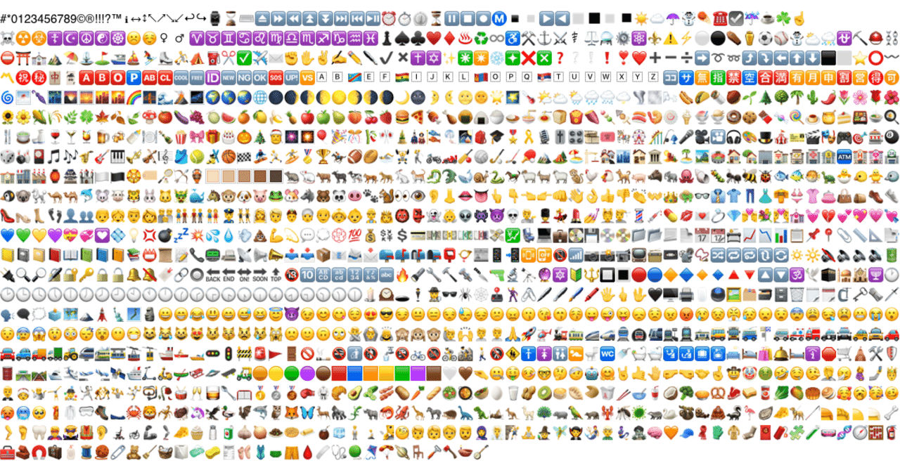 Twitter、Instagram、noteなどで使える絵文字1297個(コピペ用)｜かわちゃん