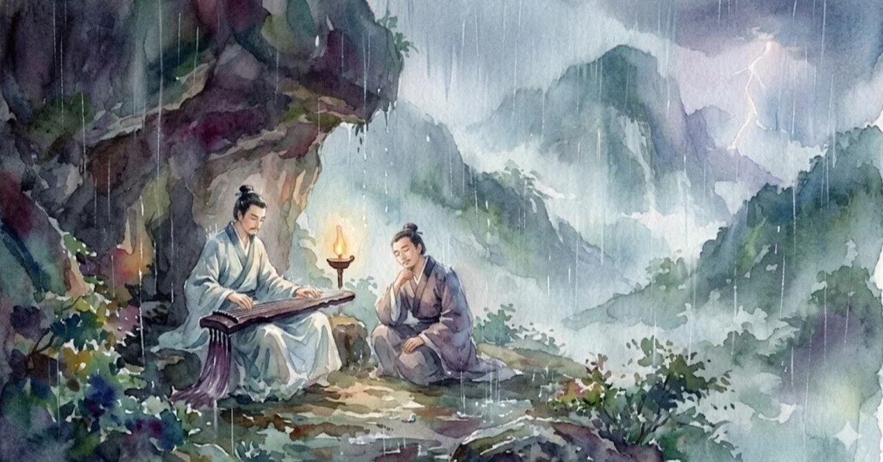 水彩詩集 私の本棚は誰かの孤独と…⓴漢詩の世界/伯牙と鍾子期の友情