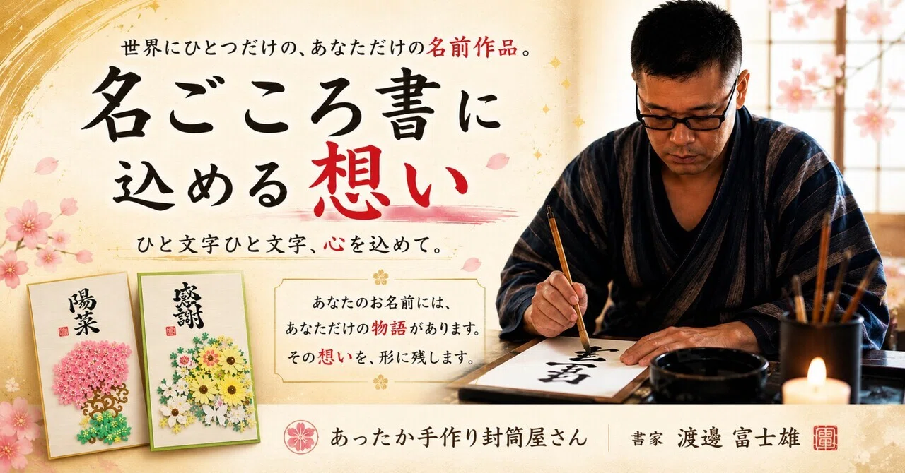 名ごころ書に込める想い｜渡邊富士雄