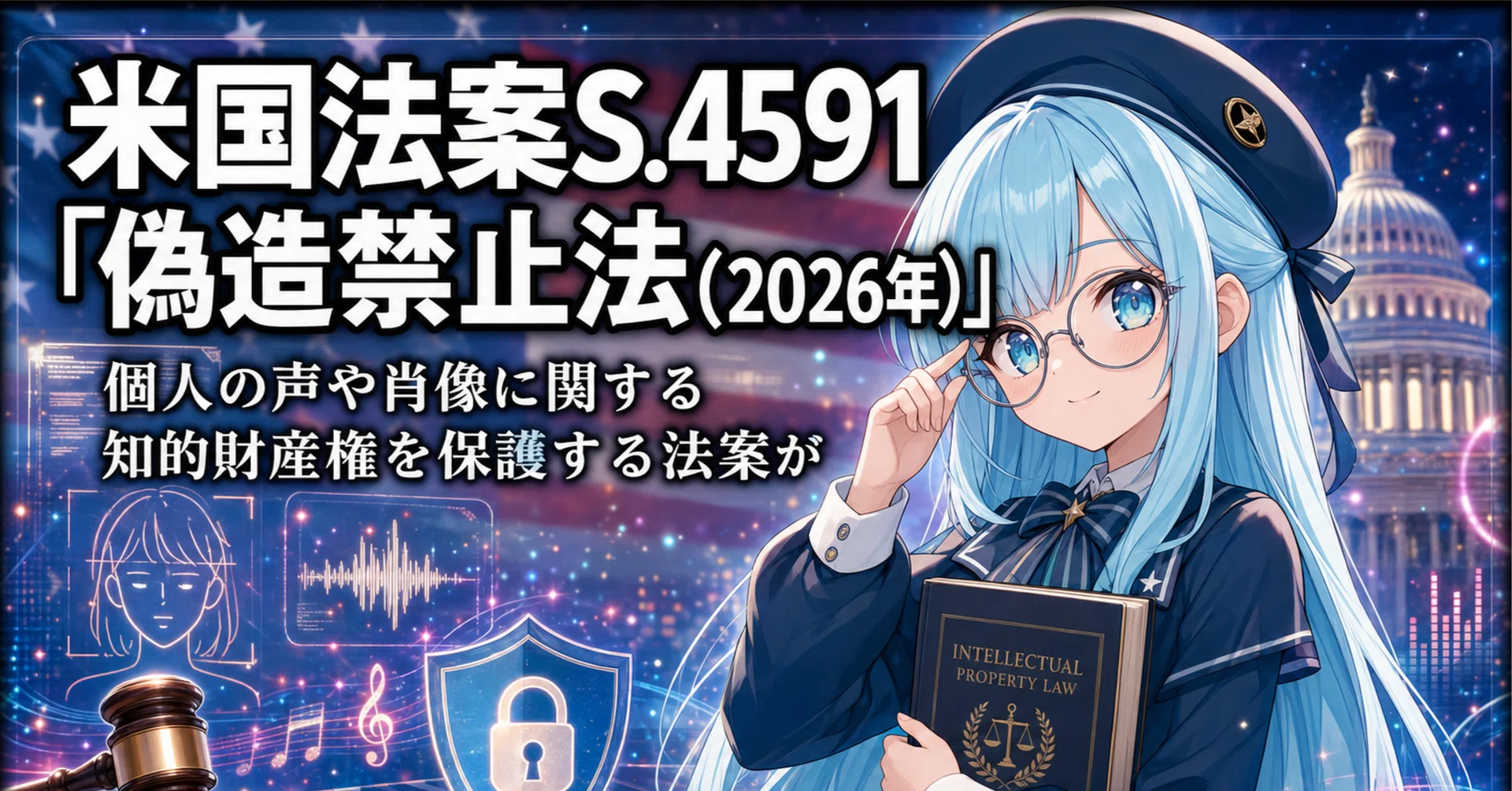 米国法案S.4591「偽造禁止法（2026年）」個人の声や肖像に関する知的