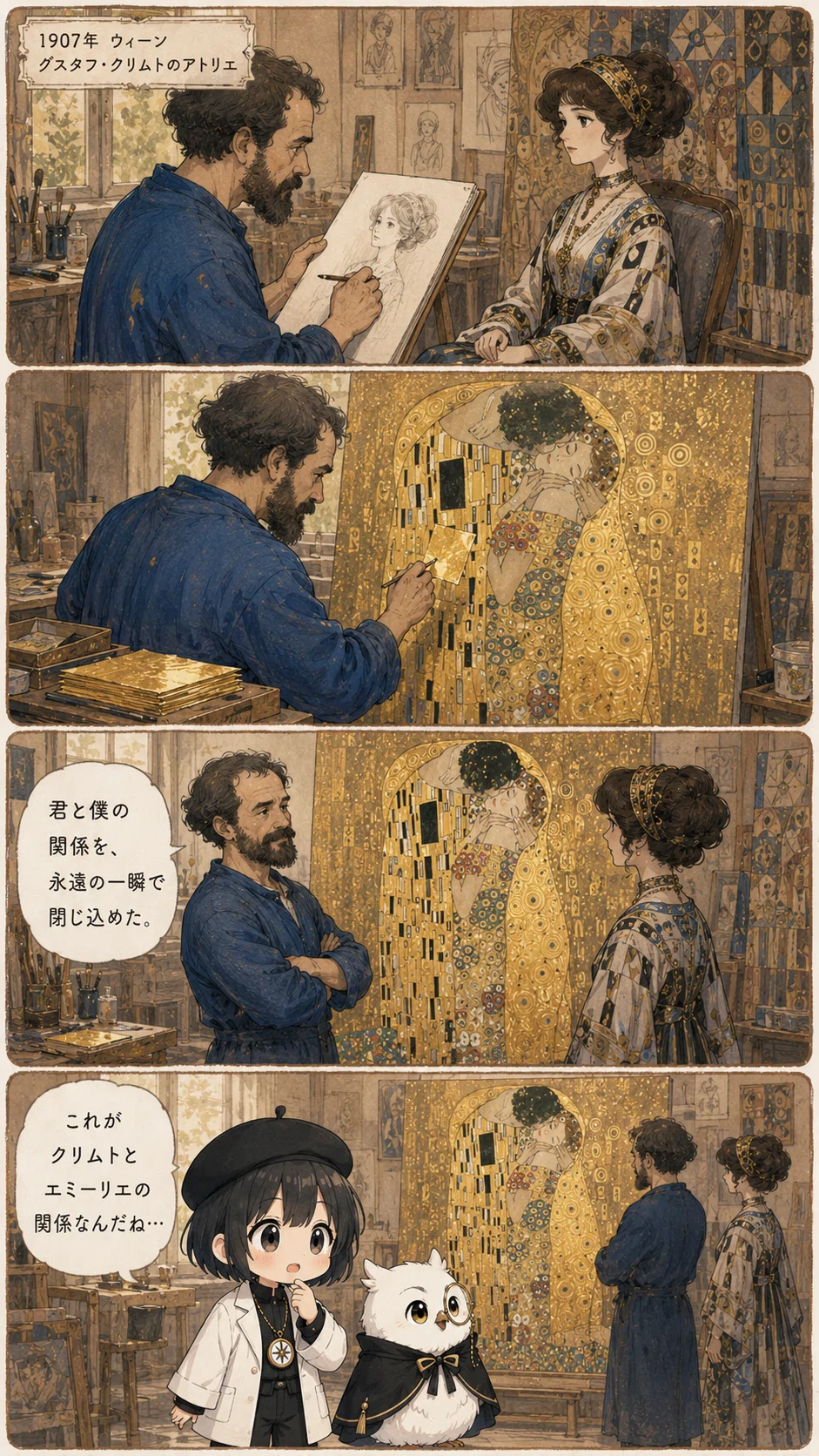 探偵ノートの美術館 第七展示室】グスタフ・クリムト『接吻』が、118年