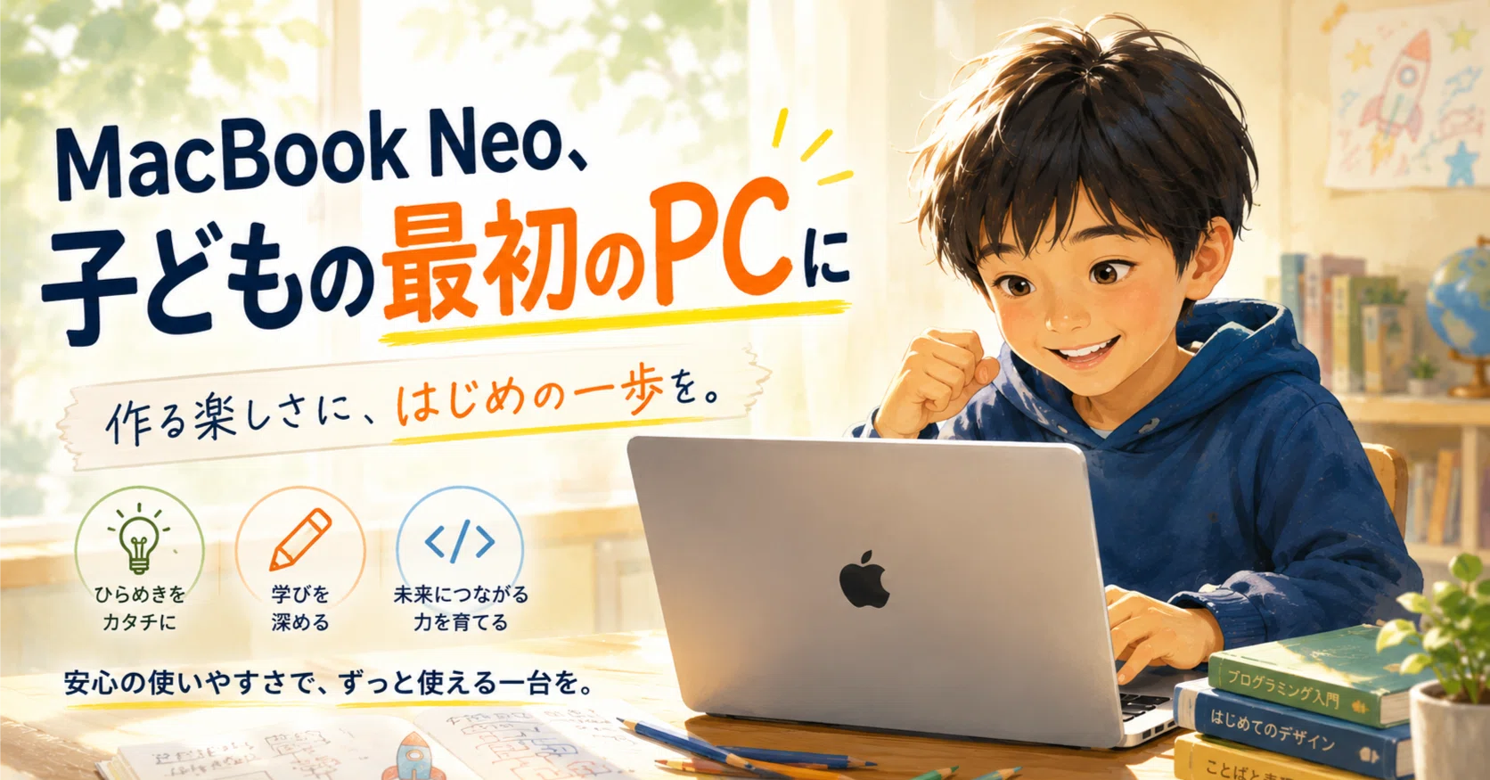 MacBook Neo、子どもの最初のPCとして推薦できる理由｜aquila3