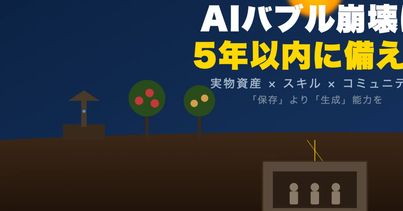 お金【また金融記事、続編】AI崩壊時代に"あなた以外誰も持てない"20の着想 ── 市場が売らない価値の創り方