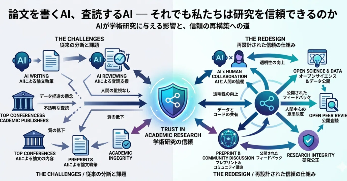 論文を書くAI、査読するAI： それでも私たちは研究を信頼できるのか