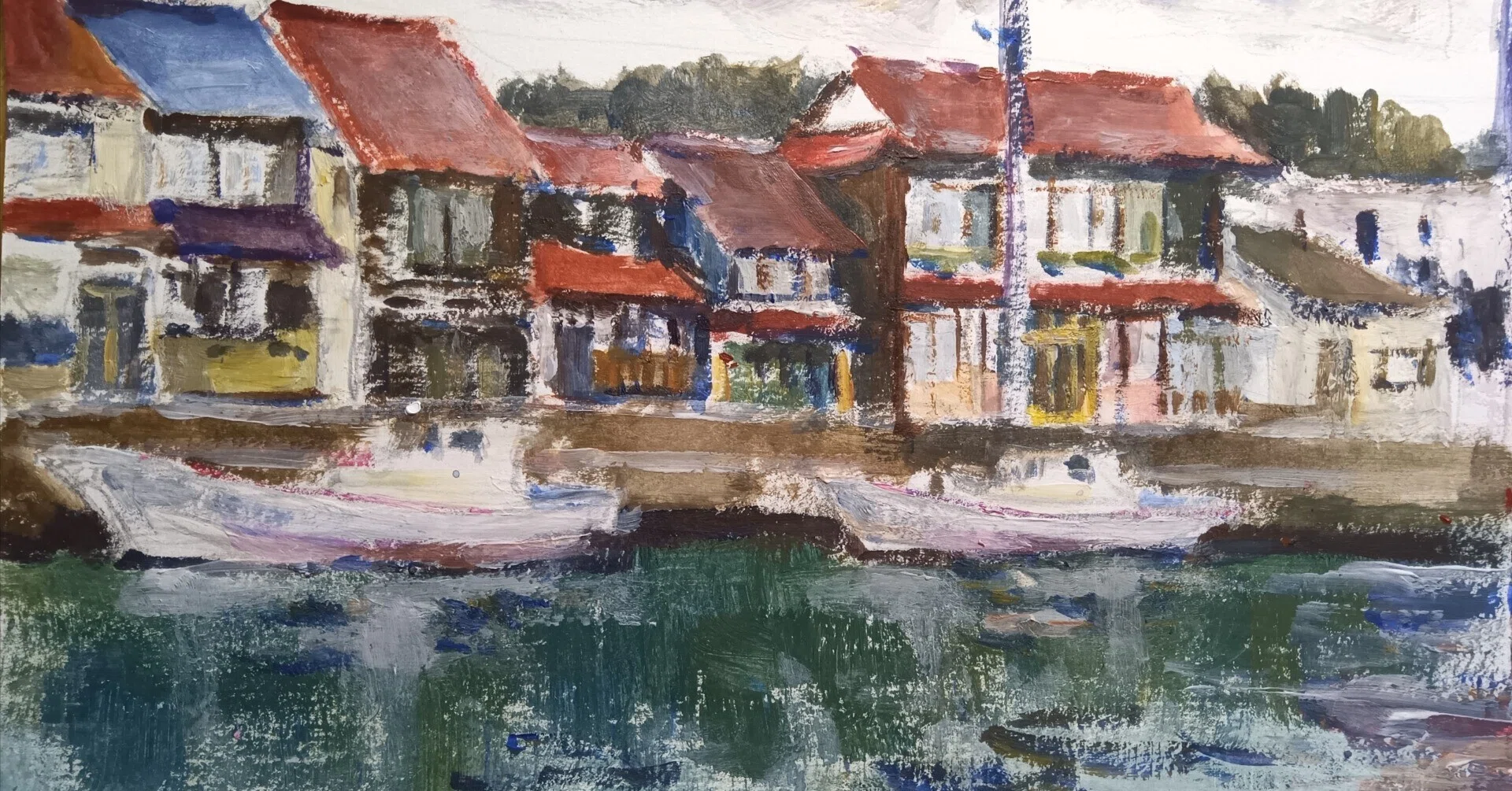 題名∶船着場の午後｜刹那画家 小川寛