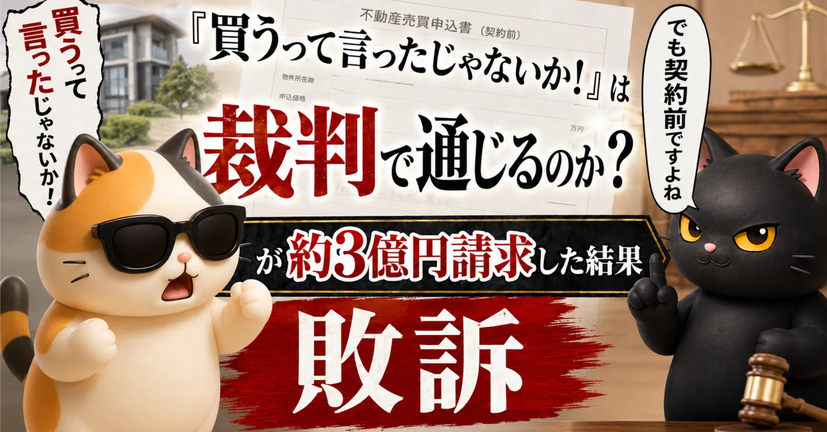 買います！」を信じて仲介会社を切った結果…売主が約3億円請求して敗訴 
