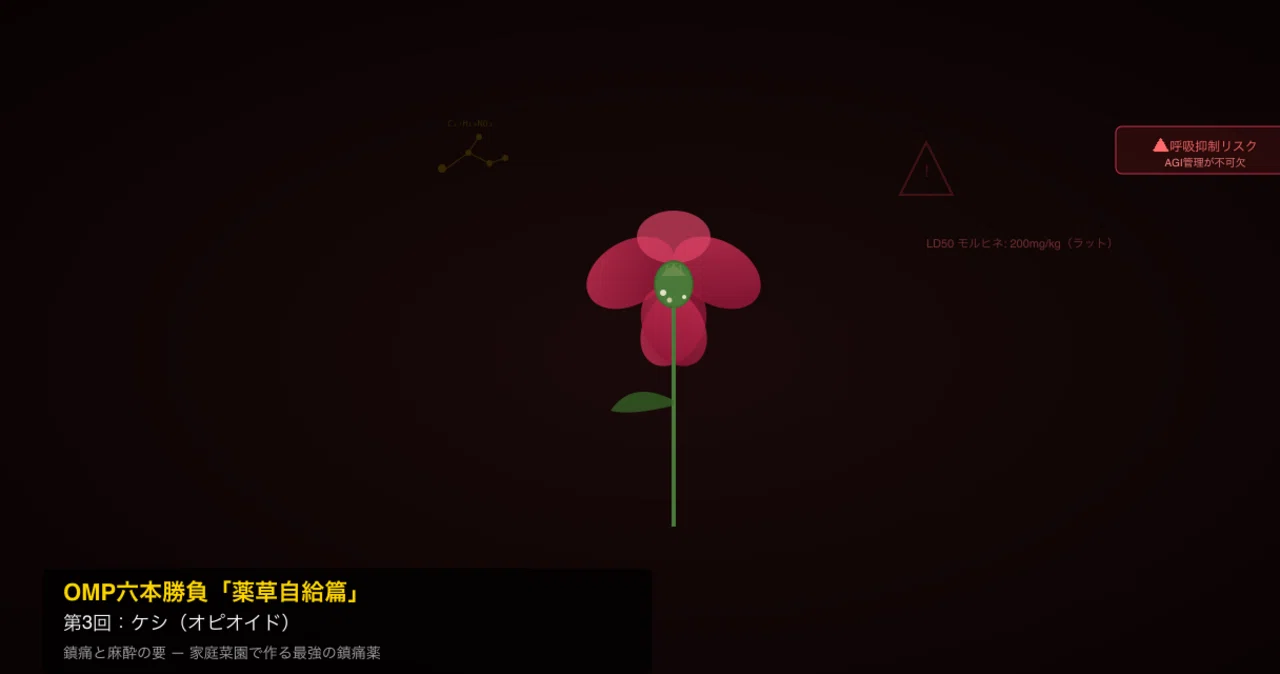 OMP六本勝負「薬草自給篇」第3回：ケシ（オピオイド） — 鎮痛と麻酔の要
