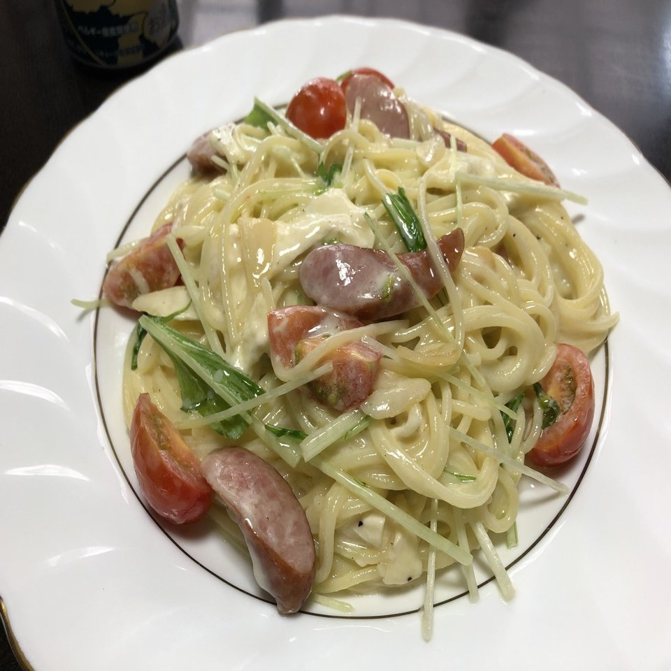 カマンベールのアヒージョパスタ わいるどはんと Note