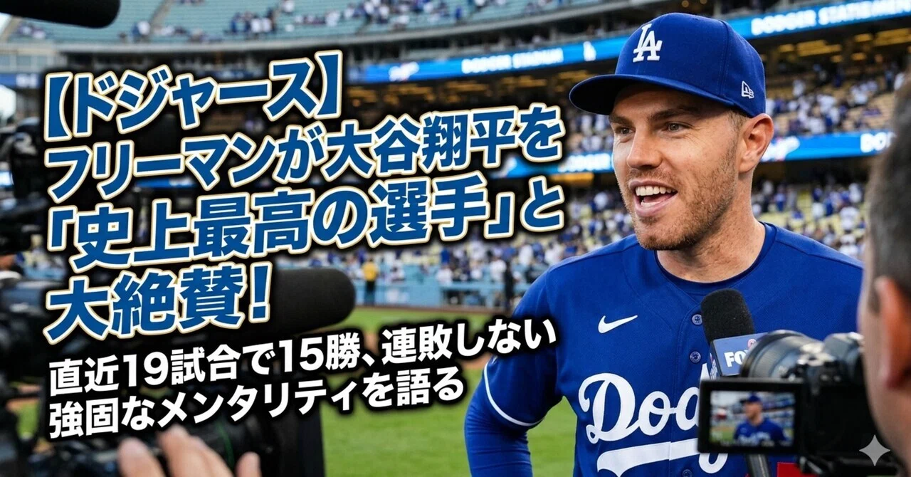 Dodgers] Freeman praises Shohei Ohtani as the 
