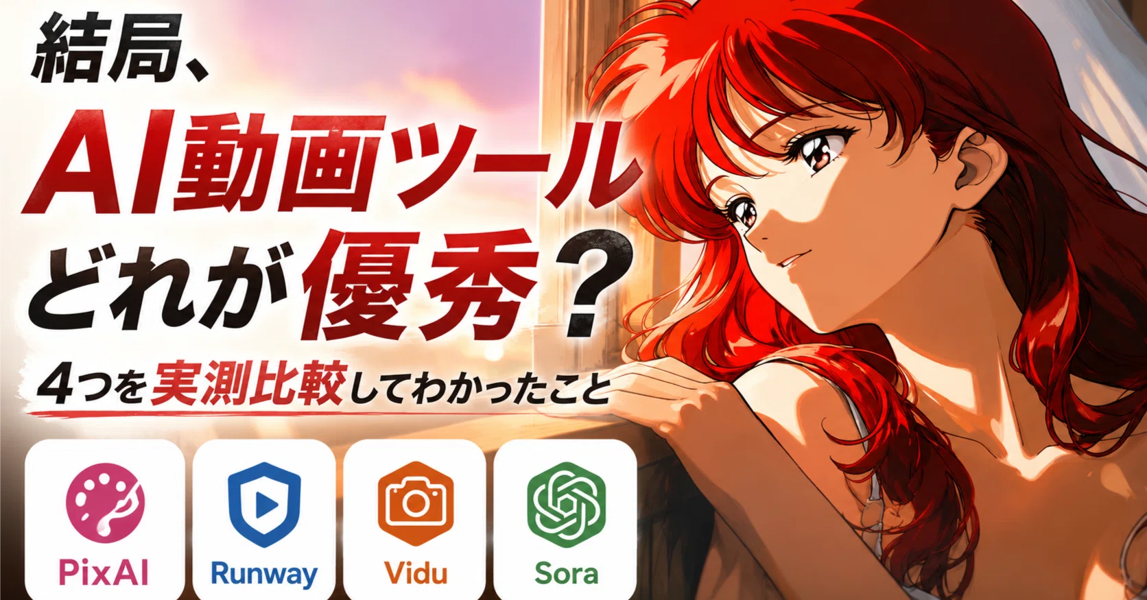 結局、AI動画生成ツールはどれが優秀? 4つを実測比較してわかったこと