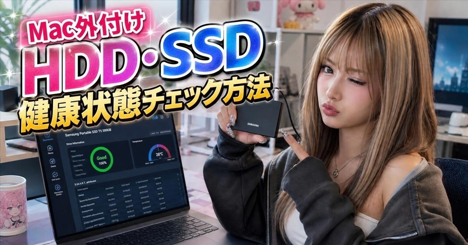 Macで外付けHDD・SSDディスクの健康状態（S.M.A.R.T.情報）を取得する