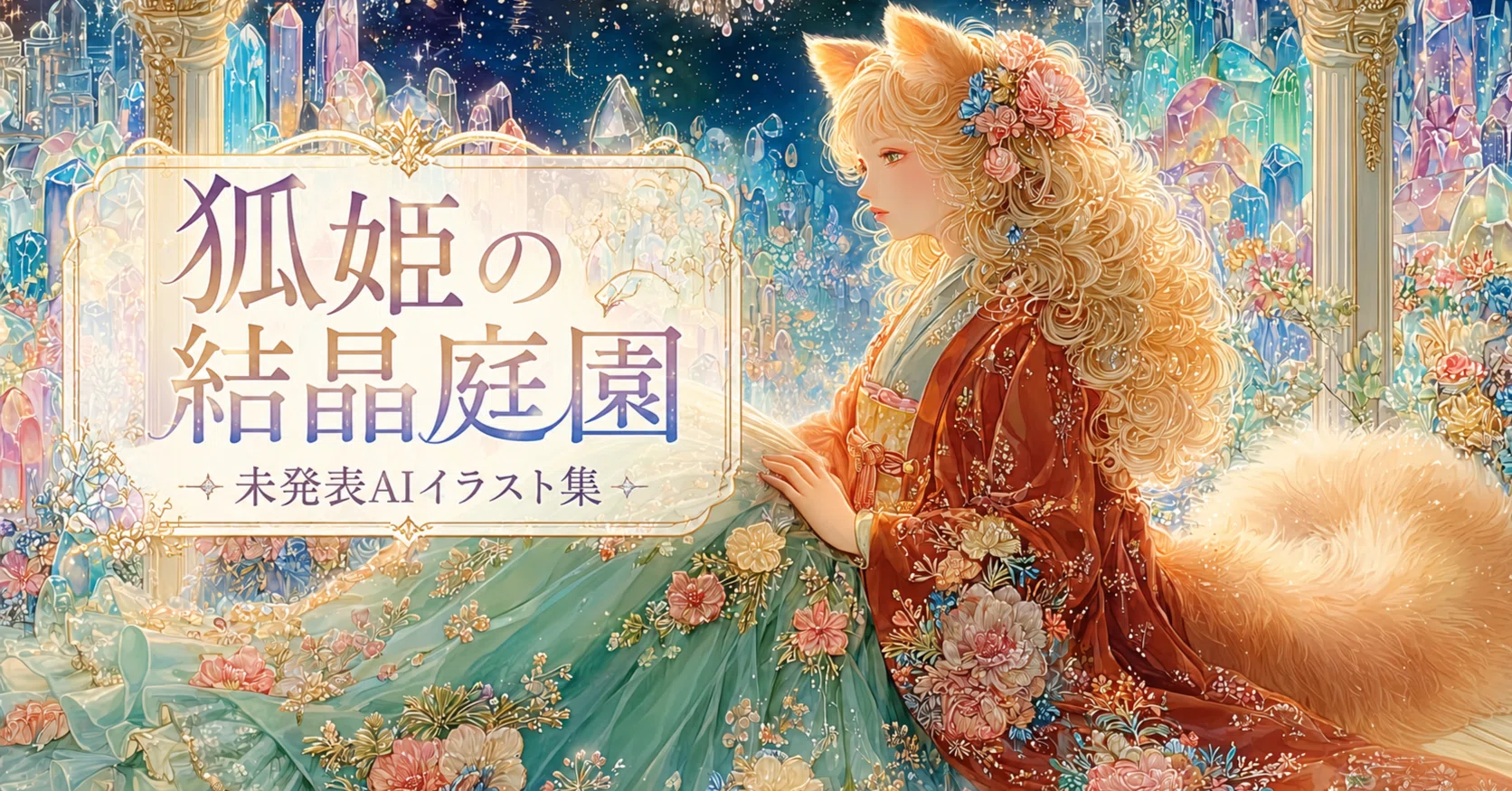 狐姫の結晶庭園｜ビロードの幻 未発表AIイラスト集｜ぷわぽのん