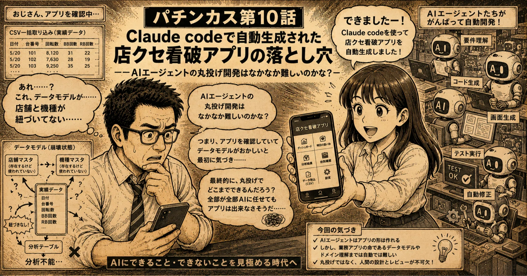 追加検討中 おうはなさん専用 パチンカス第10話] 若手社員が店クセ看破アプリの仕様をClaude Codeに