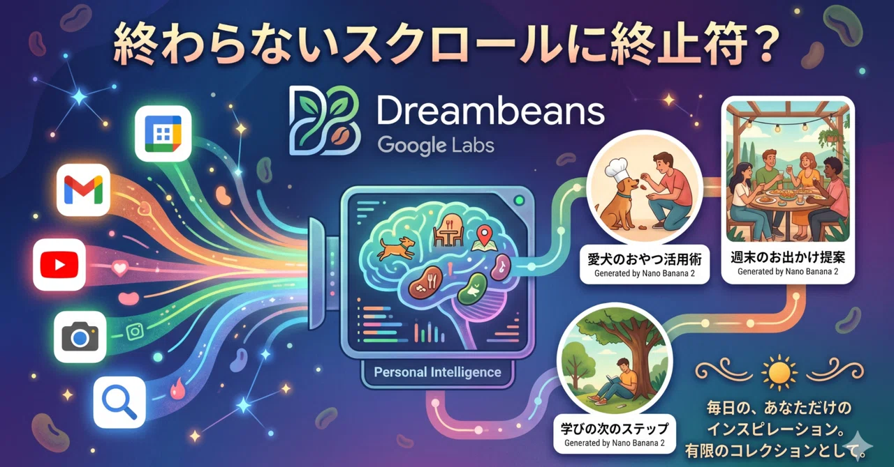 【Google Labs最新】終わらないスクロールに終止符？新AIアプリ「Dreambeans」が変える情報収集の未来
