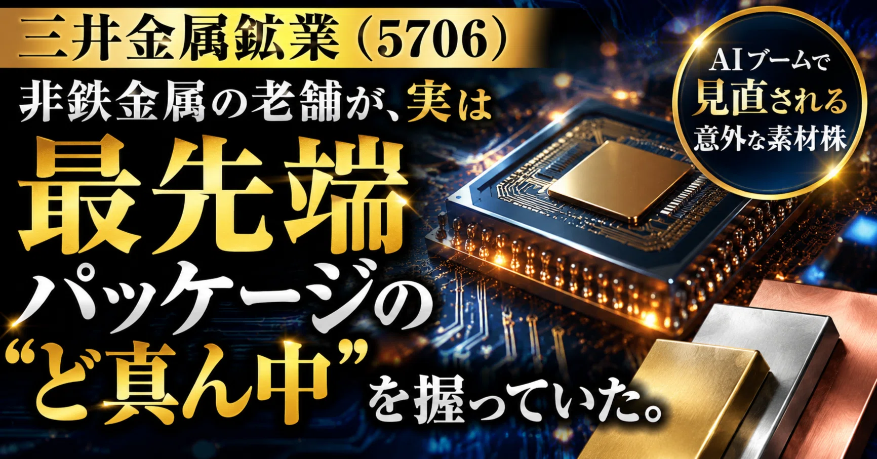 三井金属鉱業（5706）：非鉄金属の老舗が、実は最先端パッケージの“ど