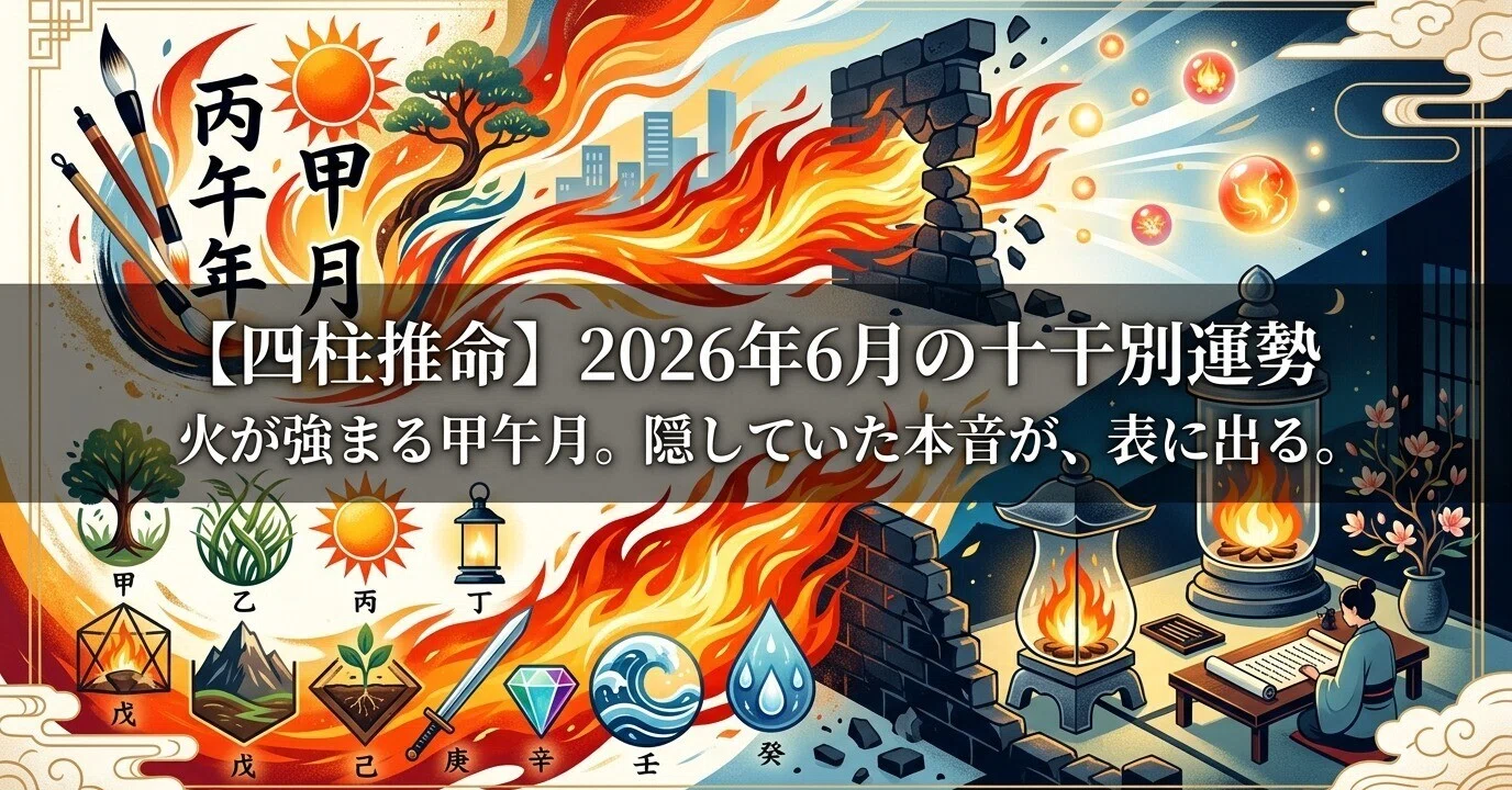 四柱推命】2026年6月の十干別運勢｜長野俊和／Toshikazu Nagano