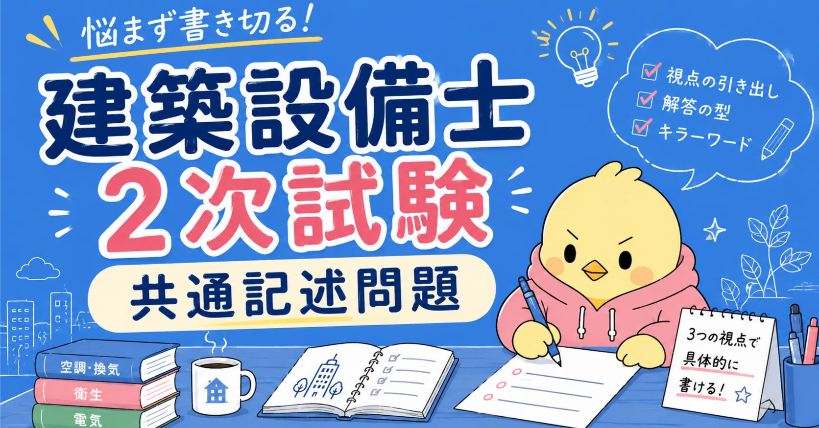 建築設備士 第二次試験 共通記述問題 完全攻略】「悩まず書き切る」を