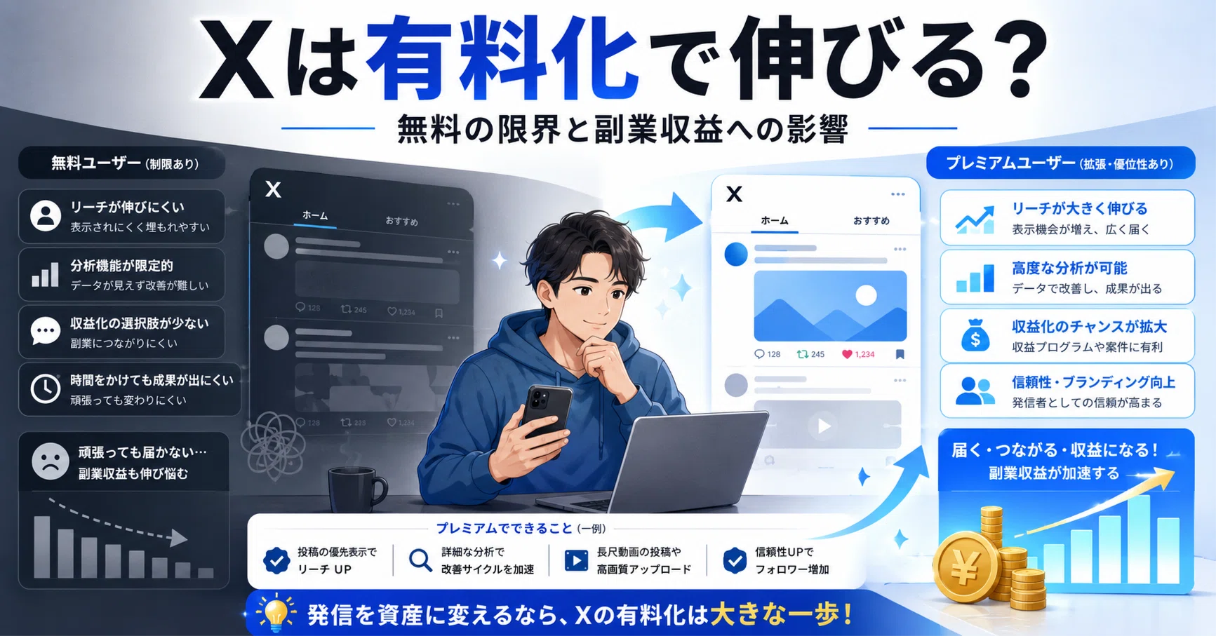 Xを伸ばしたいなら、無料ユーザーのままでは限界があると感じた話｜KOU