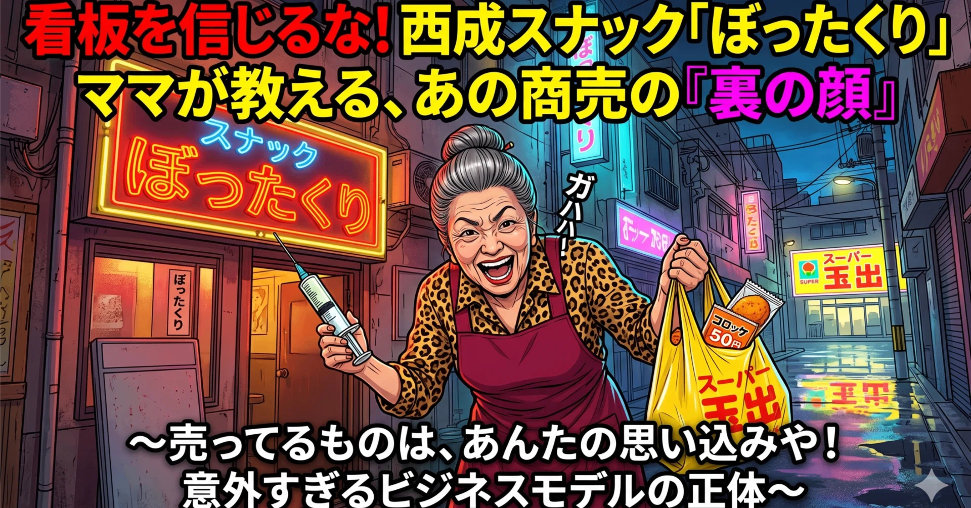 看板を信じるな！西成スナック「ぼったくり」ママが教える、あの商売の