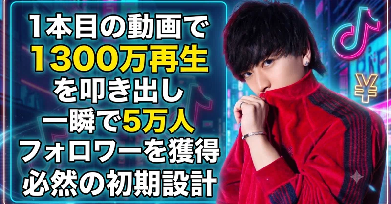 1本目の動画で1300万再生を叩き出し、一瞬で5万人フォロワーを獲得した必然の初期設計